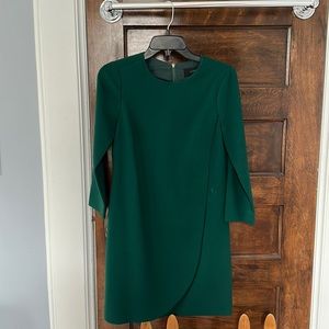 J. Crew Emerald Green Ponte Tulip-Hem Mini Dress